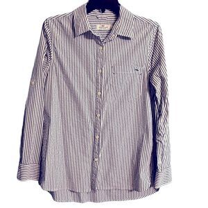 Vineyard Vines Blue & White Striped Button Blouse Front Size 4